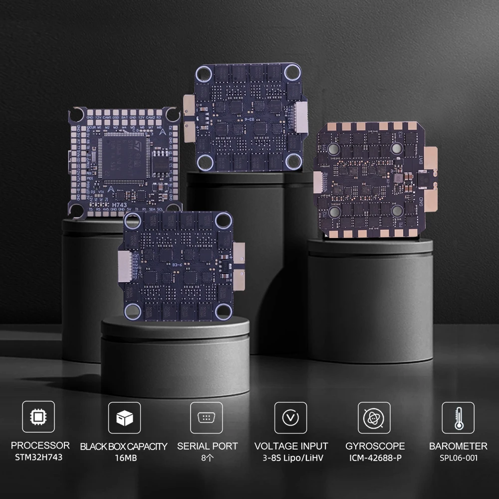 HPXGRC H743 フライトコントローラー ICM42688P 60A/70A/80A 4in1 ブラシレス ESC スタック 30.5x30.5mm FPV フリースタイル レーシング ドローン用