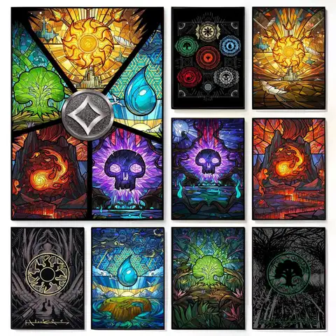 Trading Card Game M-Magic The G-Gathering Game Poster American Film Mural Home Childrens Room Wall Decor Print