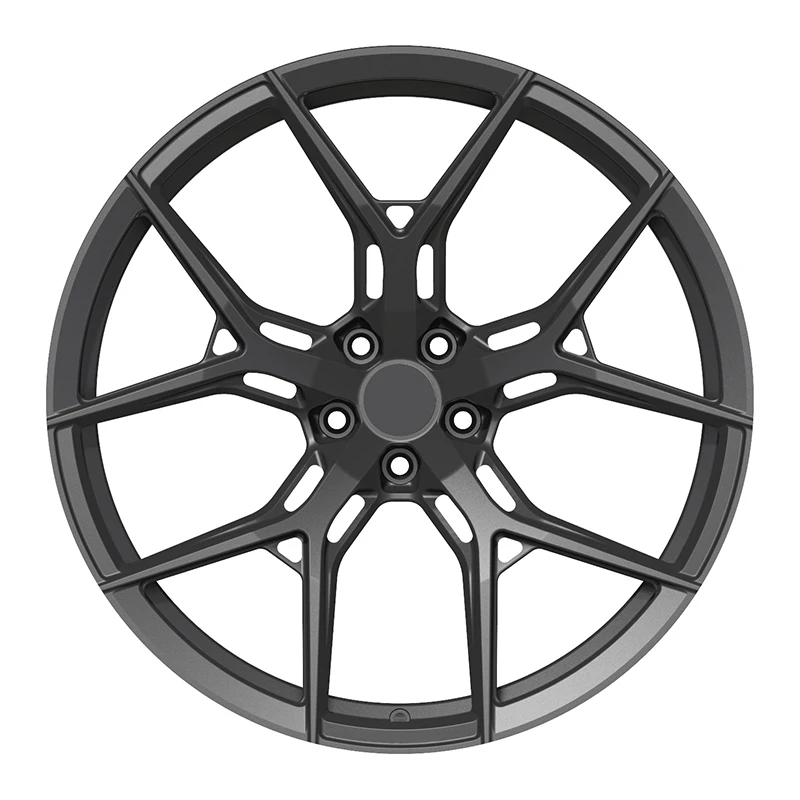 Custom Matte Black Full Coating18-26 Inch Racing Car Wheels Deep Dish Forged 5*130 Rims With Polished Lip