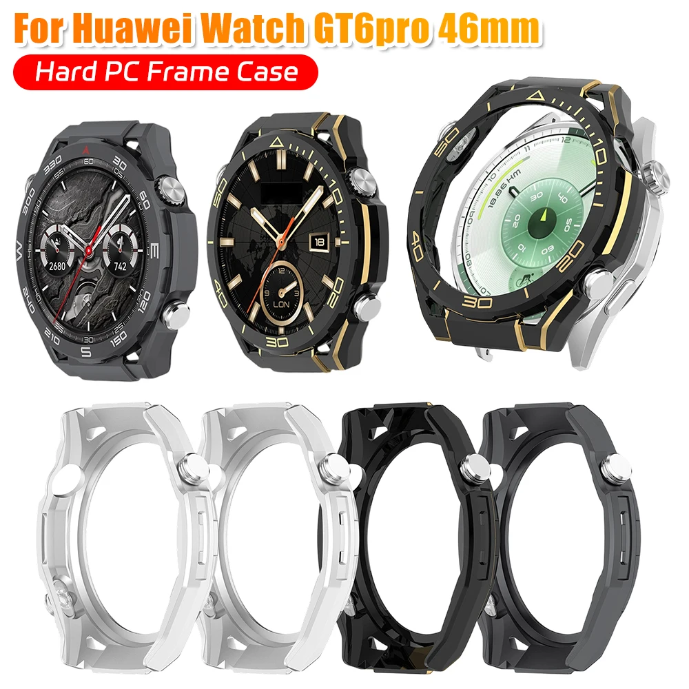 

Hard PC Case With Metal Button Watch Protective Bumper Frame High Quality Cover Shell For Huawei GT6pro 46mm Watches Accessories
