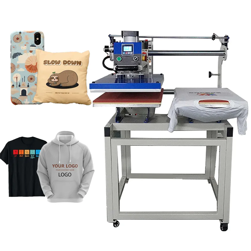 16x24 Pneumatic Heat Transfer Machine Double Sided 40x60cm T Shirt Sublimation Printing Heat Press Optional Horizontal Vertical