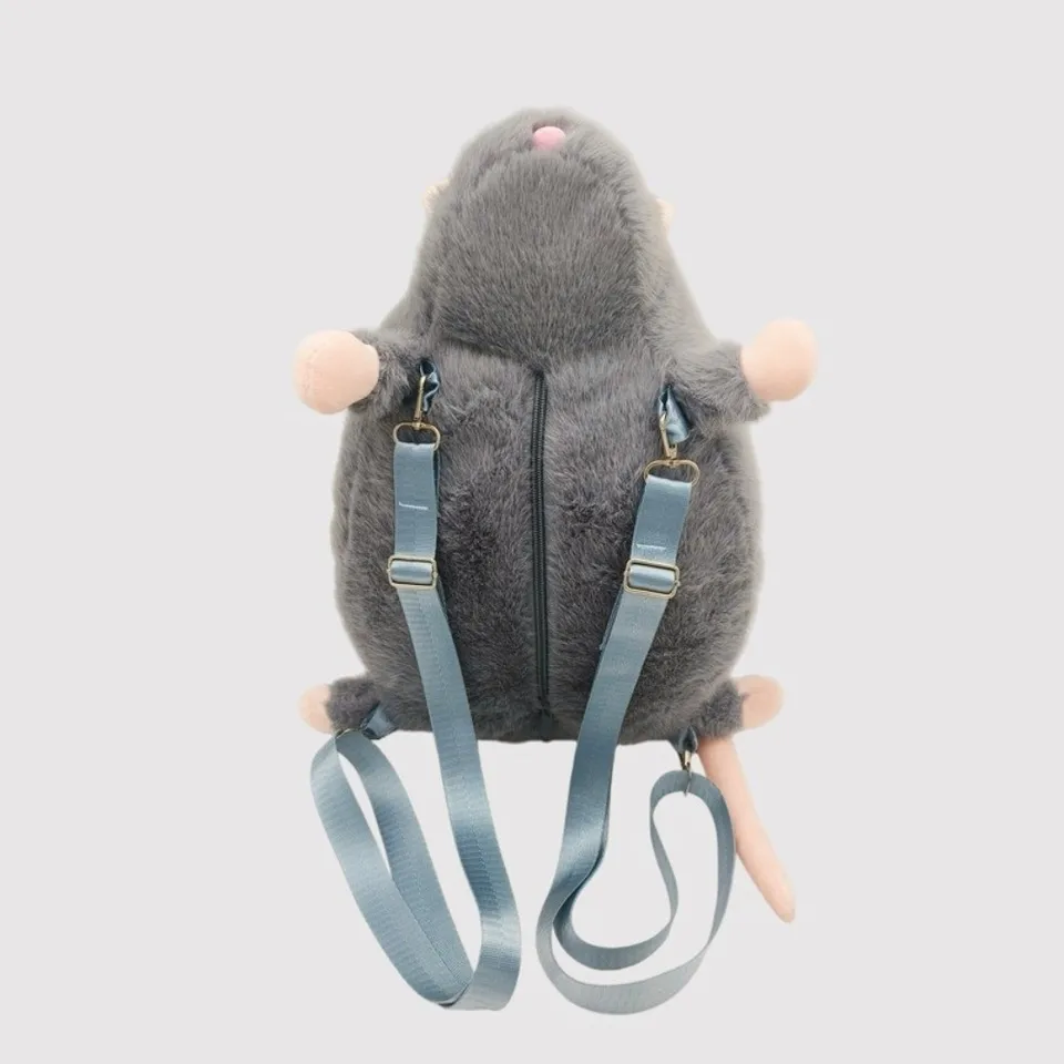 grey fluffy mini backpack Leah Faux Fur in Meet The Paul Frank Mini Julius Puffer Backpack Women's Mini Backpack,Cute Fluffy Shoulder