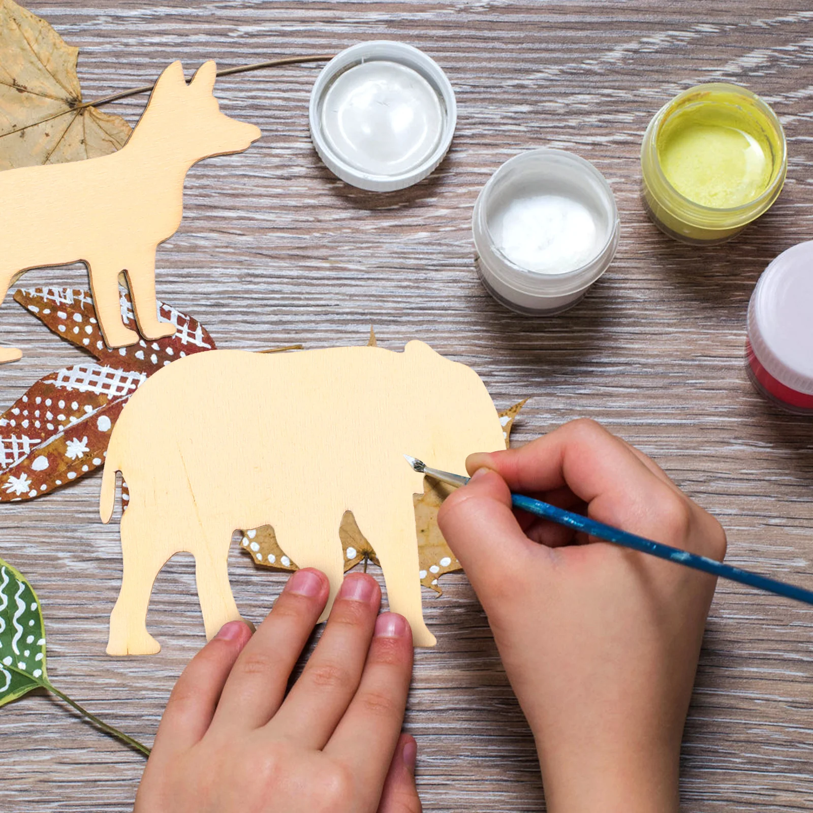 

48Pcs Wood Animal Craft Cutouts Chic Decorative Tags for Painting and Gifts