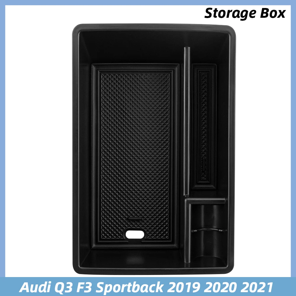 Per Audi Q3 F3 Sportback 2019 2020 2021 Auto Bracciolo Scatola di Immagazzinaggio Vassoio Organizzatore Stivaggio Vassoio Caso Contenitore Accessori Interni