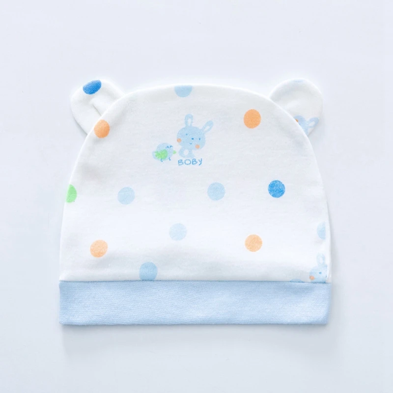 1pc Cotton Cute Baby Hat Soft Elastic Newborn Warm Beanie Cap Singe Layers Bonnet Turban for 0-3 Months Baby Boys Girls