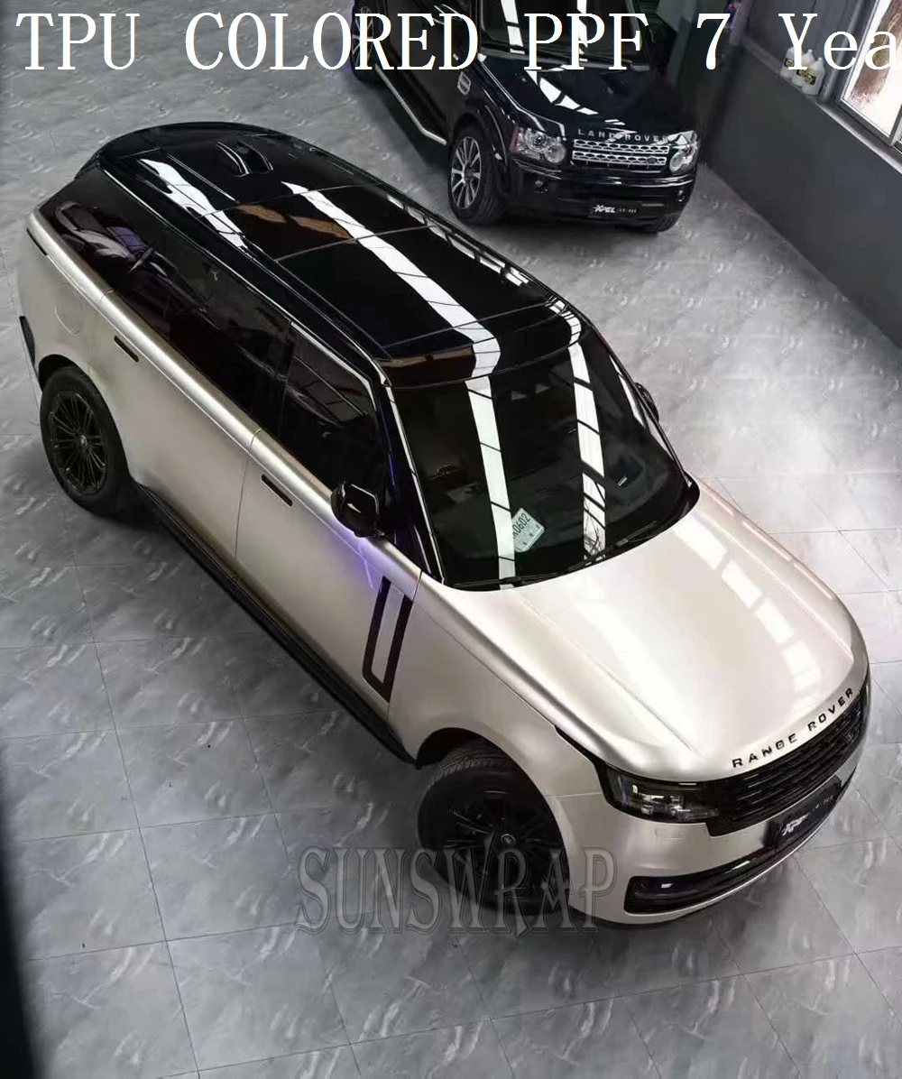Super Glossy Metallic Light Champagne Gold TPU PPF Car Body Protection Film Self-Healing for Cars Boats Yachts Planes  5x52ft