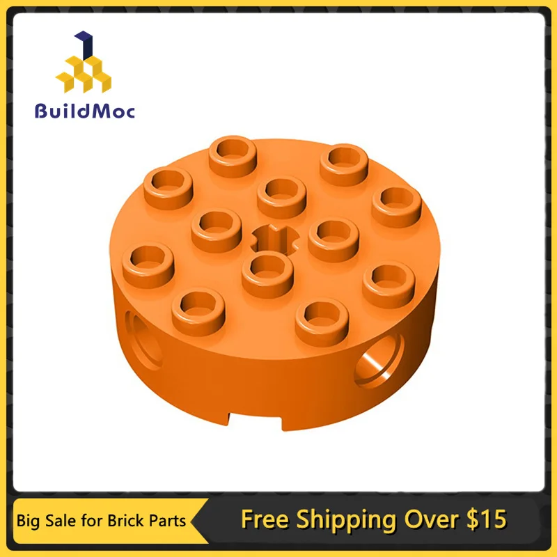 1Pc MOC Parts 6222 Brick Round 4x4 con 4 fori laterali e foro per asse centrale compatibile DIY Building Block particelle giocattolo per bambini