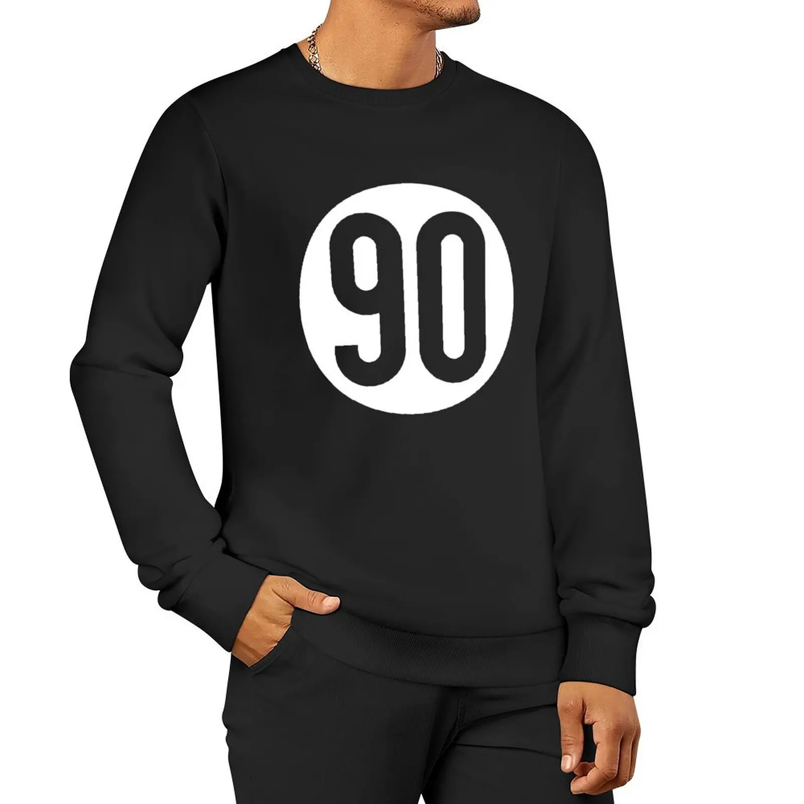 

Black 90 Logo Long Pullover Hoodie male clothes men's autumn clothes mens clothing new sweatshirt