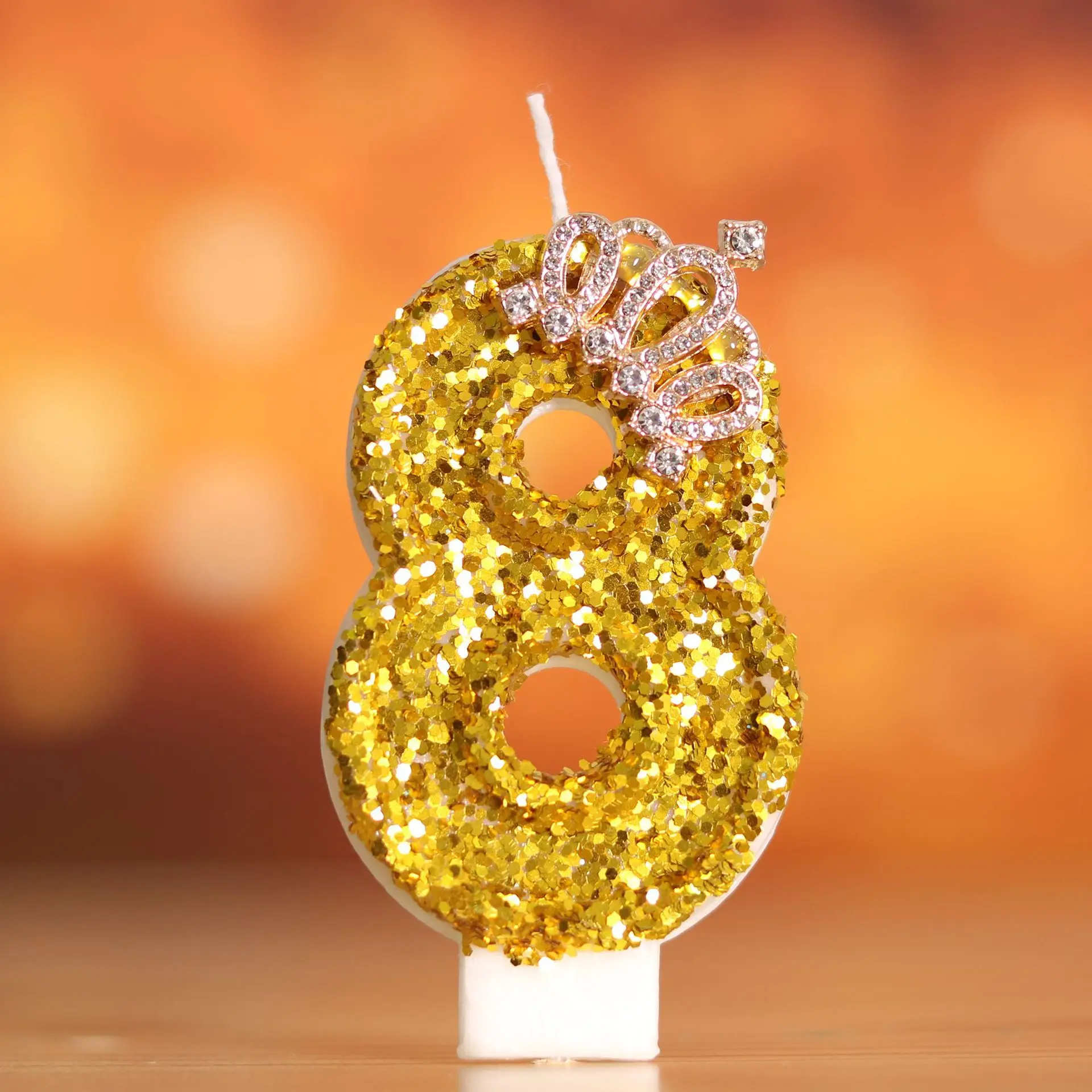 

Digital Birthday Cake Gold Crown Three-dimensional Gold Large Candle