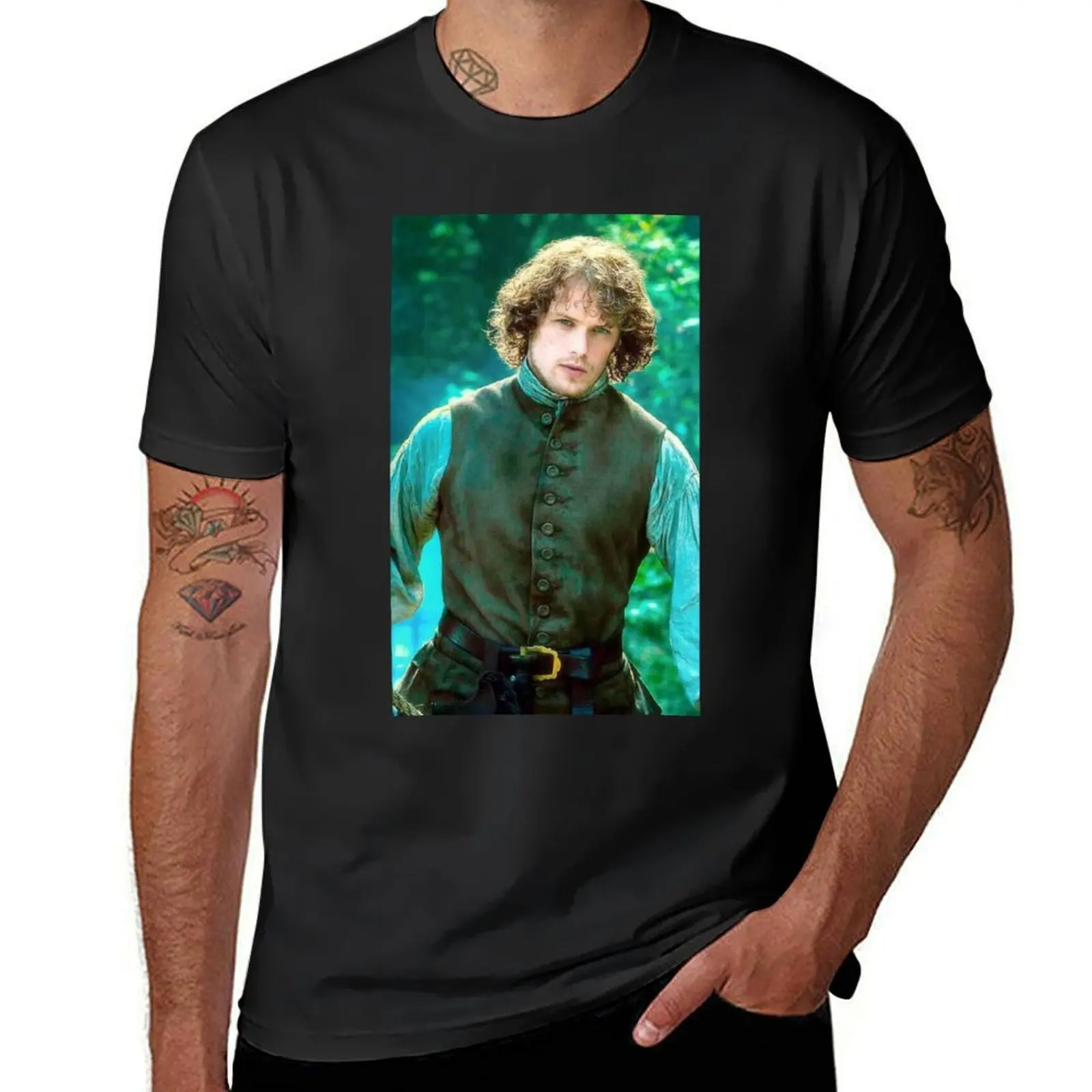 Sam Heughan T-Shirt heavyweights customs men clothings