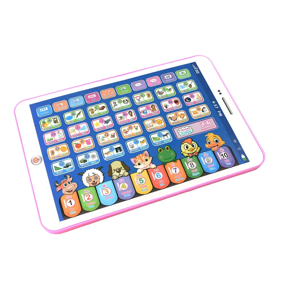 Árabe francês inglês máquina de leitura palavra aprendizagem máquina tablet brinquedos almofada portátil aprendizagem brinquedos educativos para crianças presente