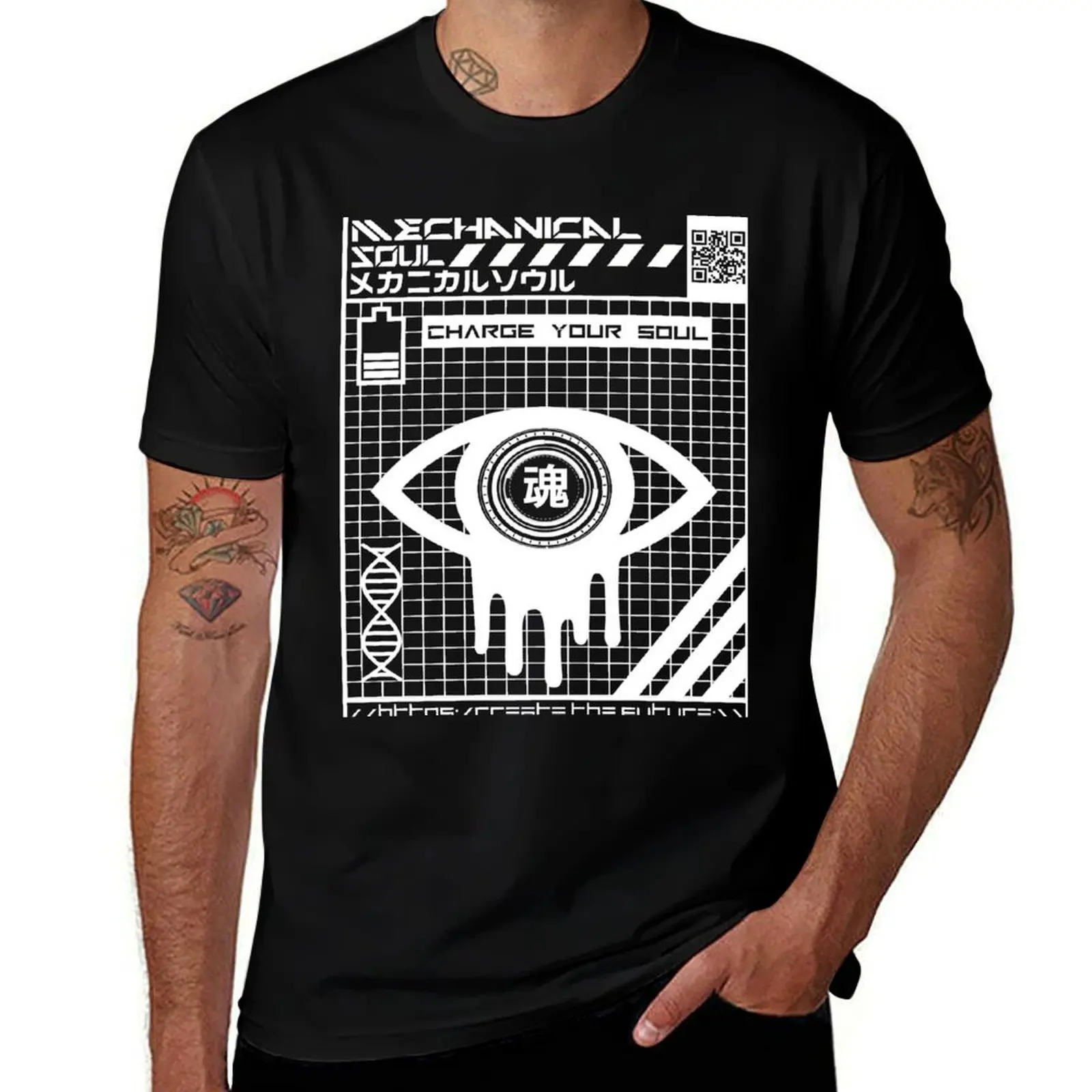 

Charge Your Soul' White Print T-Shirt Stain Resistant Casual Tee