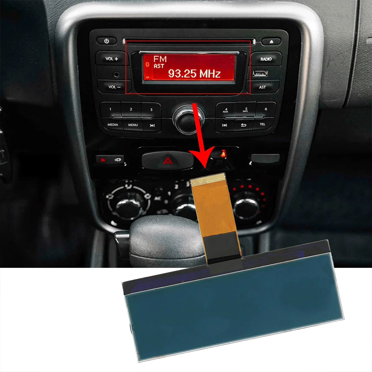 AGC-1220RF-A AGC-0060RF-A LCD Display Screen for Renault Duster Captur Logan Pulse Symbol Dacia Sandero Mercedes Auto Dashboard