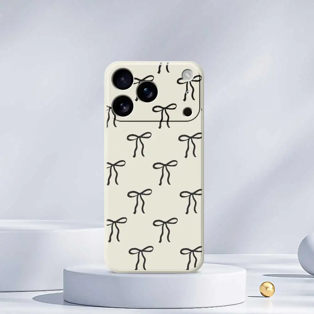 Bowknot Pattern Phone Case For iPhone 17 Pro Max 17 Air 16 15 14 Plus 13 12 11 Pro Max XS Max XR 7 8Plus 16E Silicone Soft Cover