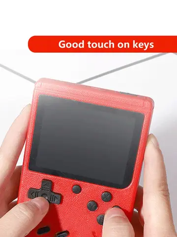 A Red Retro Classic Games Children's Handheld Small Game Console With Hundreds Of Game Charging Can Be Connected To The TV