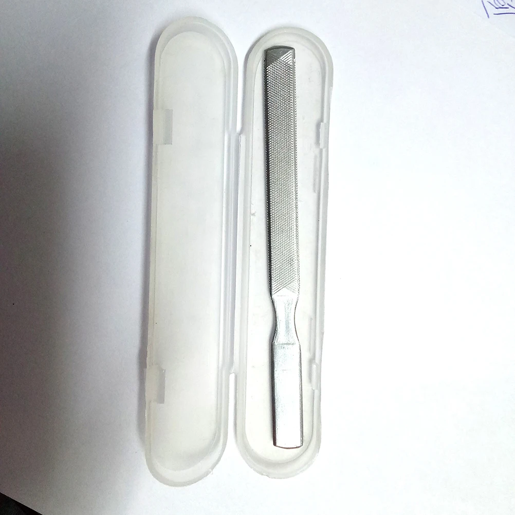 6 pezzi di lime in acciaio inossidabile manico lungo liscio per manicure pedicure nail art set di strumenti per archiviazione unghie in metallo durevole