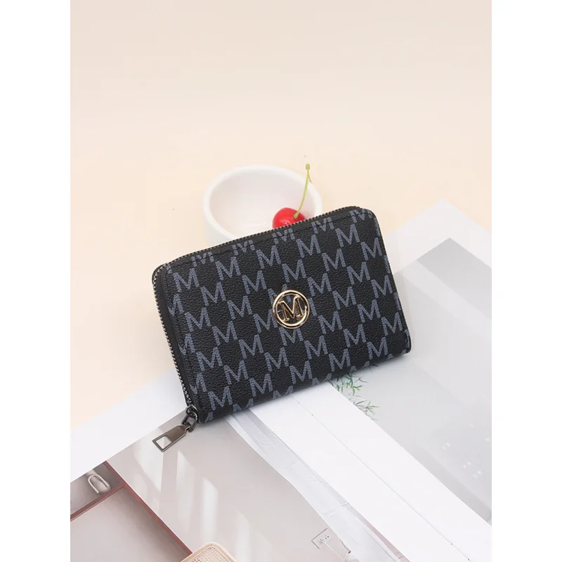 Fashion Letter Print Wallet For Women Zippered Large Capacity Multi-Card Slots Portable Organizer Clutch Purse