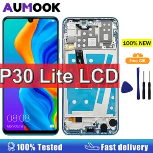 Bilashmart BackShell LCD HUAWEI P30 Lite LCD Display Touch Screen HUAWEI P30 Lite Screen Nova 4e MAR LX1 AL01 Digitizer Assembly