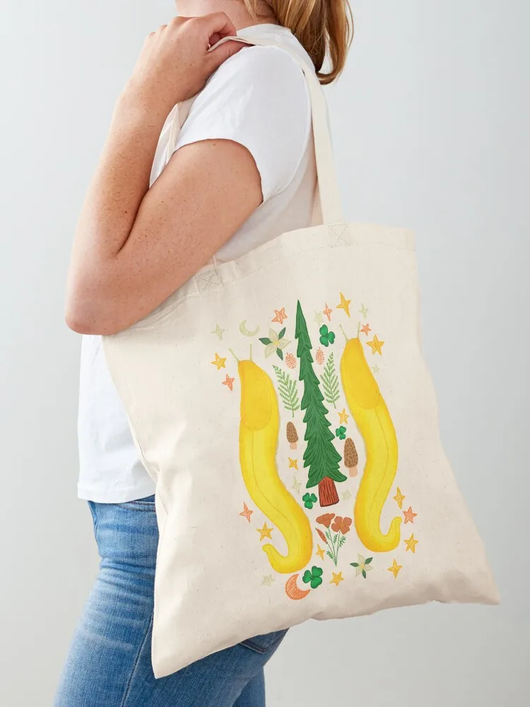 

BANANA SLUG FOLK ART Tote Bag supermarket folding bag large tote bag Gift bags woman 2025