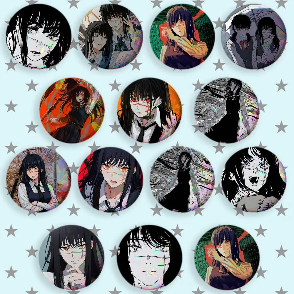 Anime C-Chainsaw M-Man Mitaka Asa Brooches Cartoon Badge Pins Backpack Hat Accessories Friend