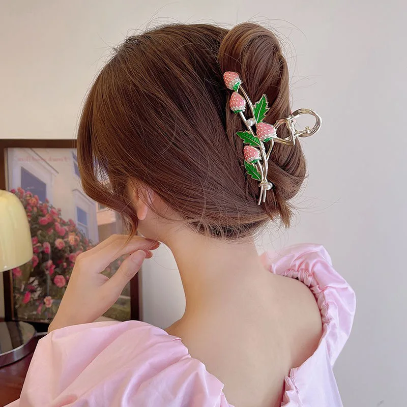 Spring Popular Hand-painted Oil Flower Hair Clip, Sweet and Girlish Temperament, Hair Clip on the Back of the Head.