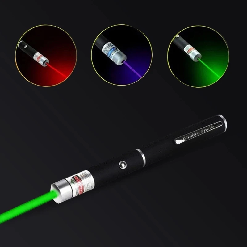 Pointeur laser de haute qualité, rouge, vert, violet, stylo de démonstration fuchsia, projection laser, optique de chasse, 3 couleurs