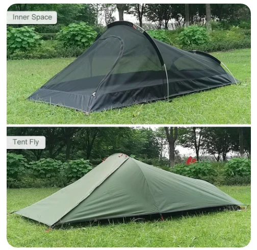 

Ultralight Outdoor Single Person Camping Tent Water Resistant Tent Aviation Aluminum Support Portable Sleeping Bag Tent