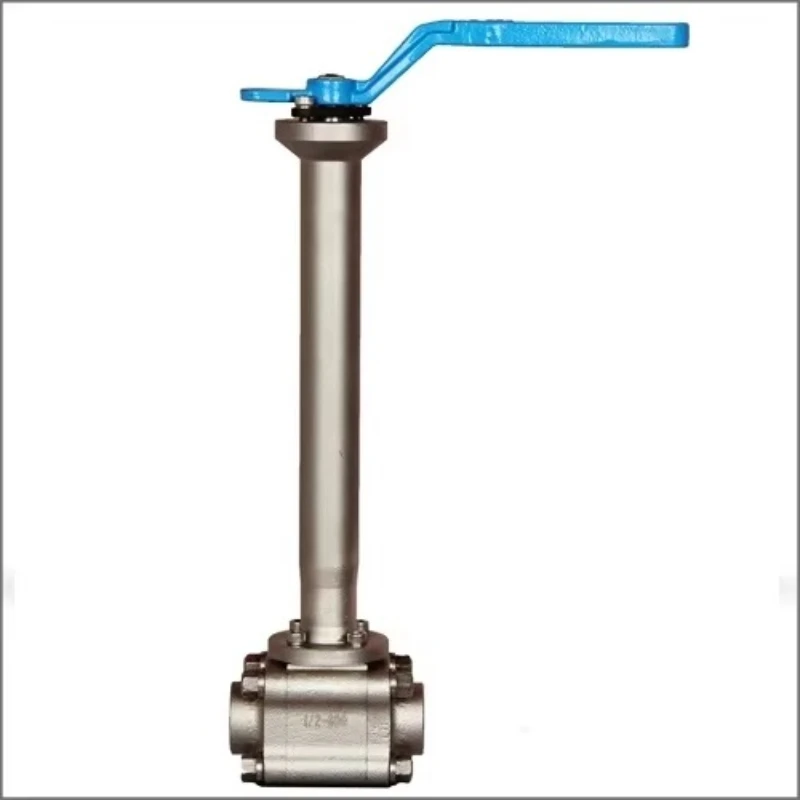 Pneumatic diaphragm ultra-low temperature cryogenic ball valve - liquid nitrogen gas 256 degrees