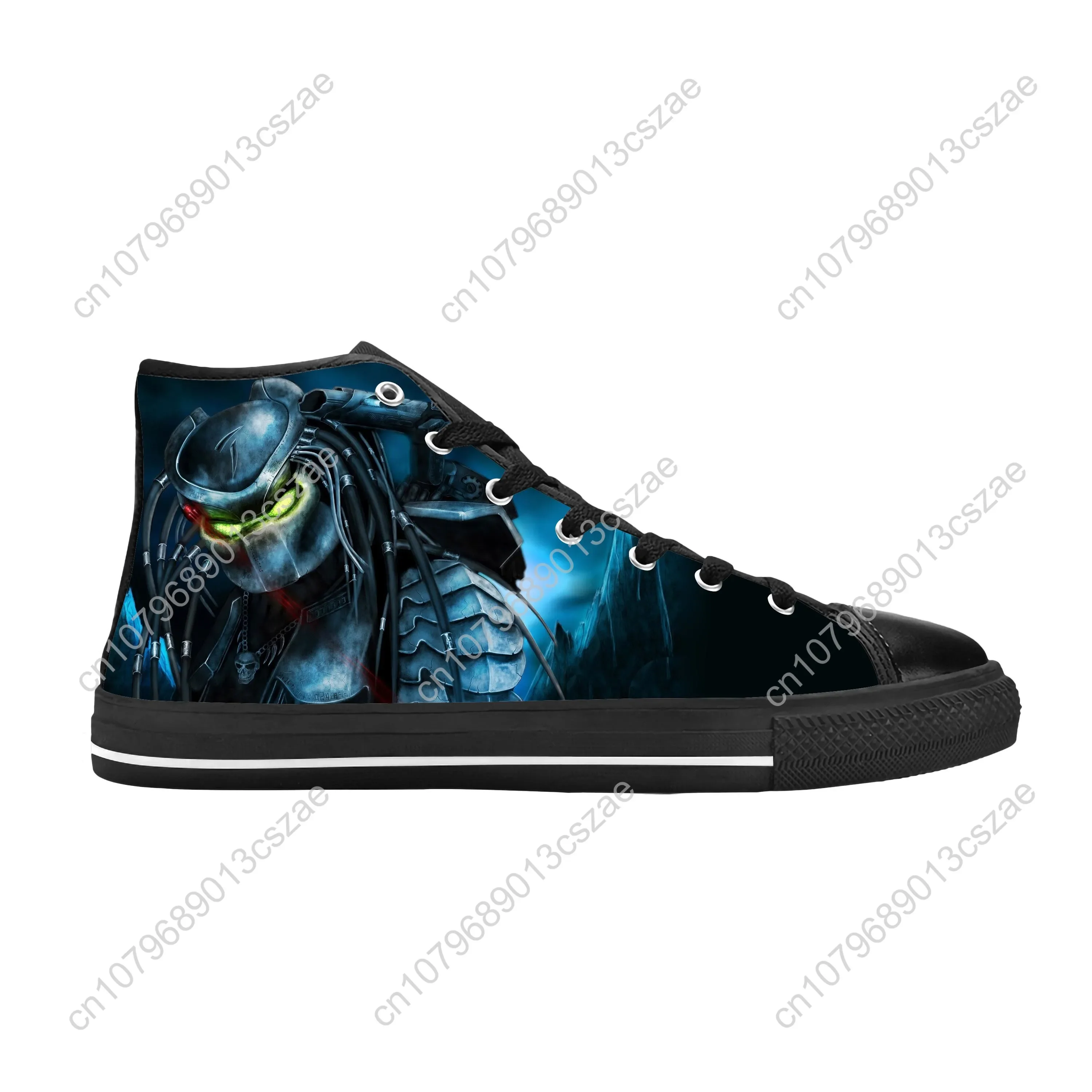 The Predator Alien Movie Horror Scary Predators Casual Cloth Shoes High Top Comfortable Breathable 3D Print Men Women Sneakers