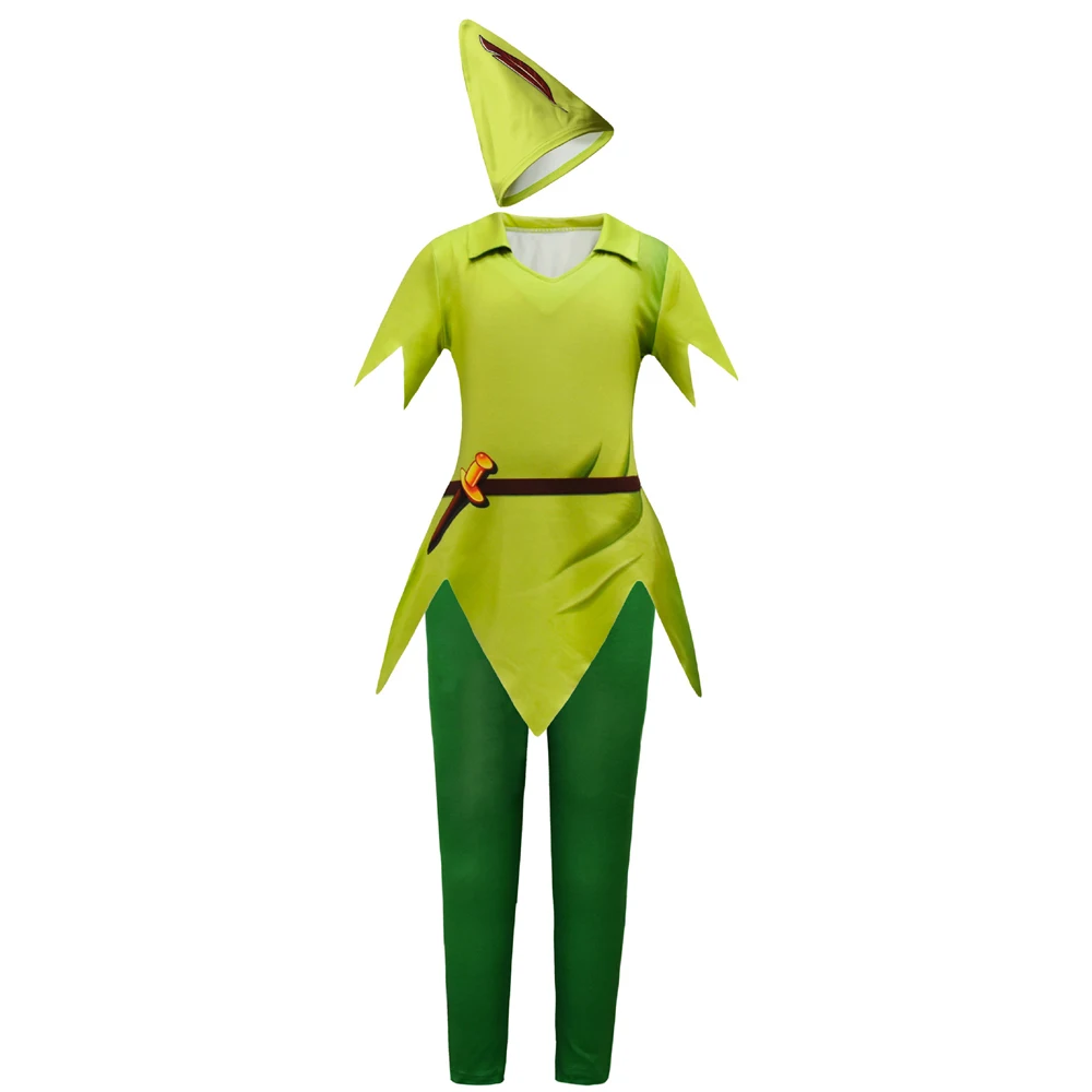 Halloween Boys Peter Pan Cosplay Costume Masquerade Party Anime Tinker Bell Fancy Kids Elf Prince Costume Performance Clothing