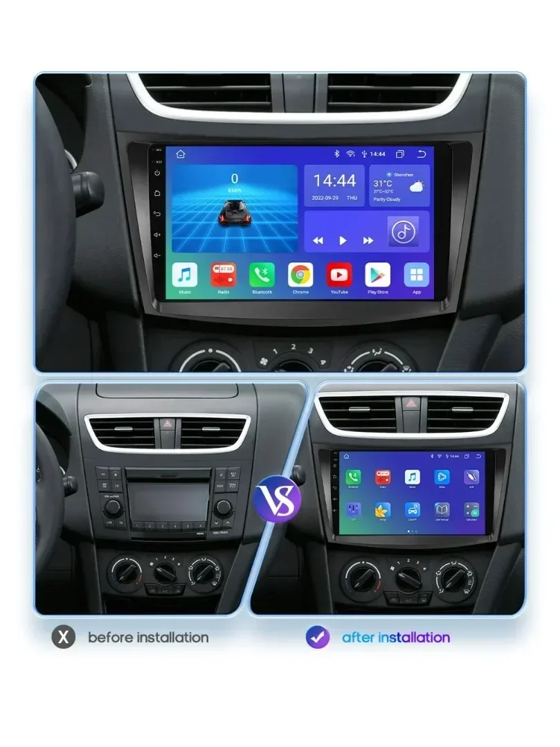 Android 12 Autoradio Auto Stereo Multimedia Speler Voor Suzuki Swift 4 2011-2015 Auto 2 Din Gps Navi Video Carplay 9 Inch 8G 128G - afbeelding 2