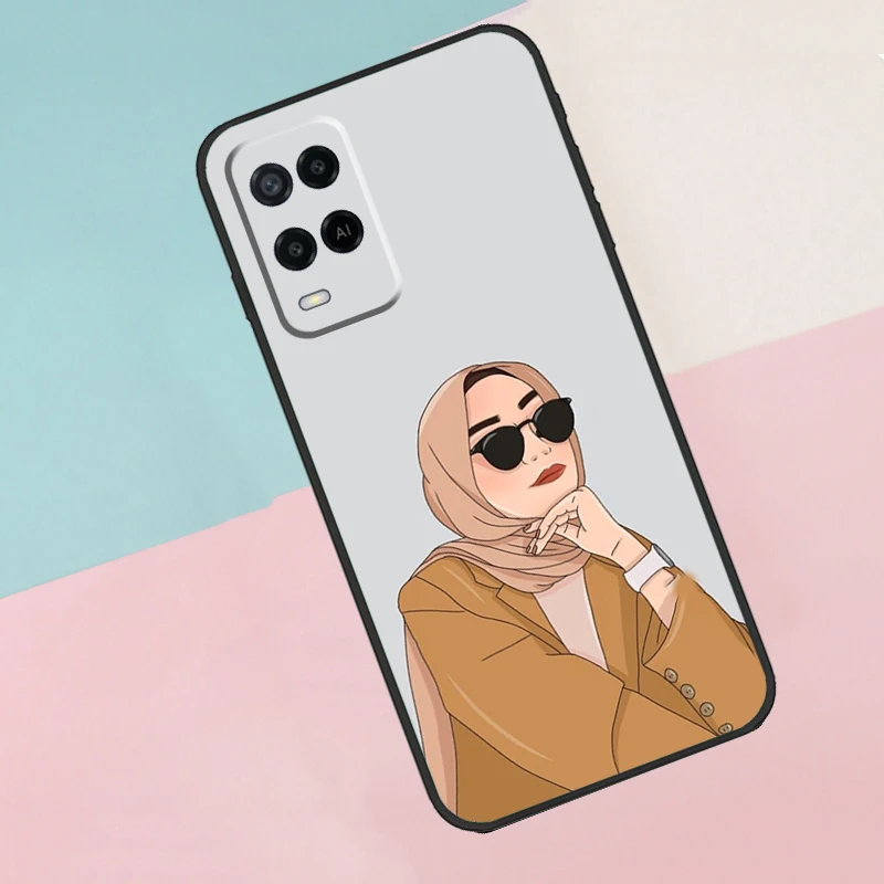 Muslim Islamic Arabic Hijab Gril For Oppo A16 A76 A96 A15 A80 A60 A40 A94 A54 A98 A78 A18 A38 A58 A17 A77 A74 A57S Phone Case view 2