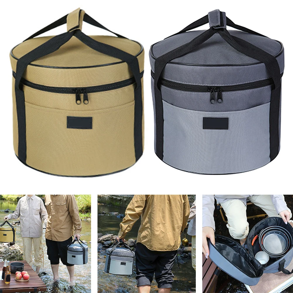 

Camping Cutlery Bag Outdoor Cooking Set Camping Trips Soft Pearl Cotton Lining Waterproof Canvas Material For Camping