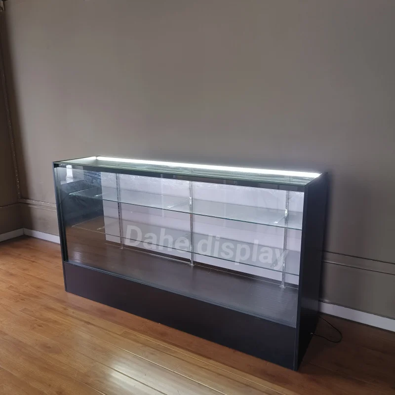 

Custom. design customized jewelry display Smoke Shop products glass showcase cabinet LED lights