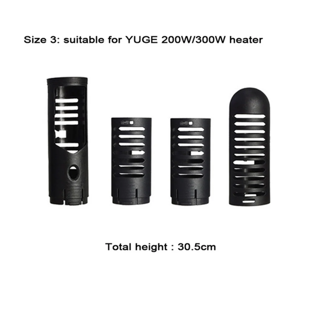 

4Pcs 42.5cm Submersible Aquarium Heater Cover Protective Casing Black Durable Wear-Resistant Adjustable Non-Slip Suction Cups