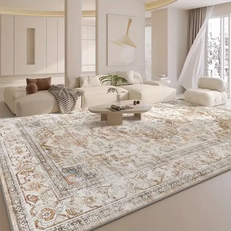 VIKAMA Persian Floral Rug Sound-Absorbing and Non-Slip Indoor Decorative Rug Living Room Sofa and Coffee Table Carpet Home Decor