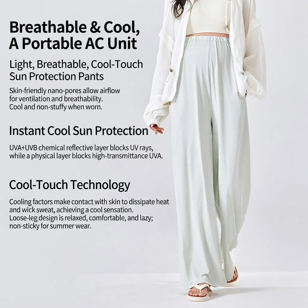Maternity Casual Pants Loose Plus Size High Waist Spring Summer Thin Breathable Sunscreen Polyester for Pregnant Women