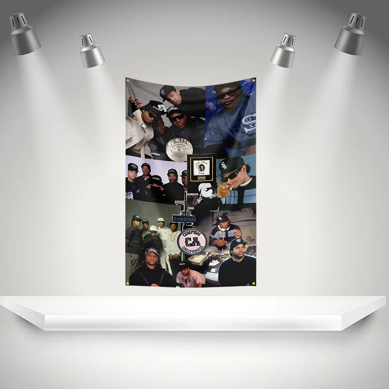I-Ice Cubes Flag Rock Music Band Banner   HD Printing Tapestry Exhibition, Music Band Fans, Garage Decor