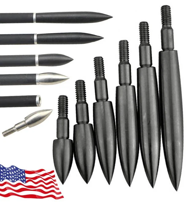 

Target Points Arrow Tips 12pcs 100-350 Grain Practice Training Screw Heads Silver Stainless Steel Arrowhead Archery Hunting