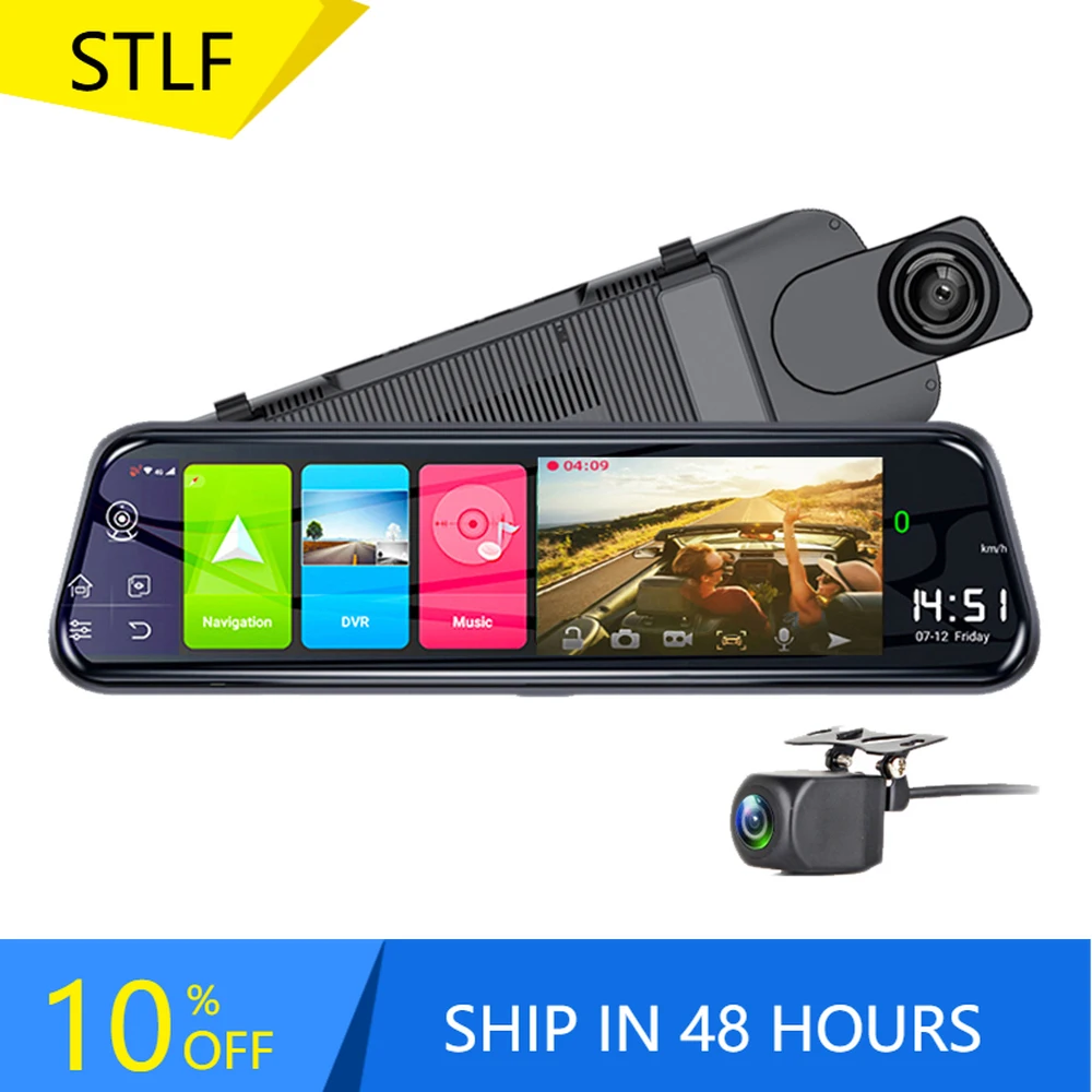 

STLFZimtop 10inch Android 8.1 Rearview Cameras Adas Dash Cam Car Dvr Full Touch Ips Gps Navigator Fhd 1080p 4g Dvr Android Mirro