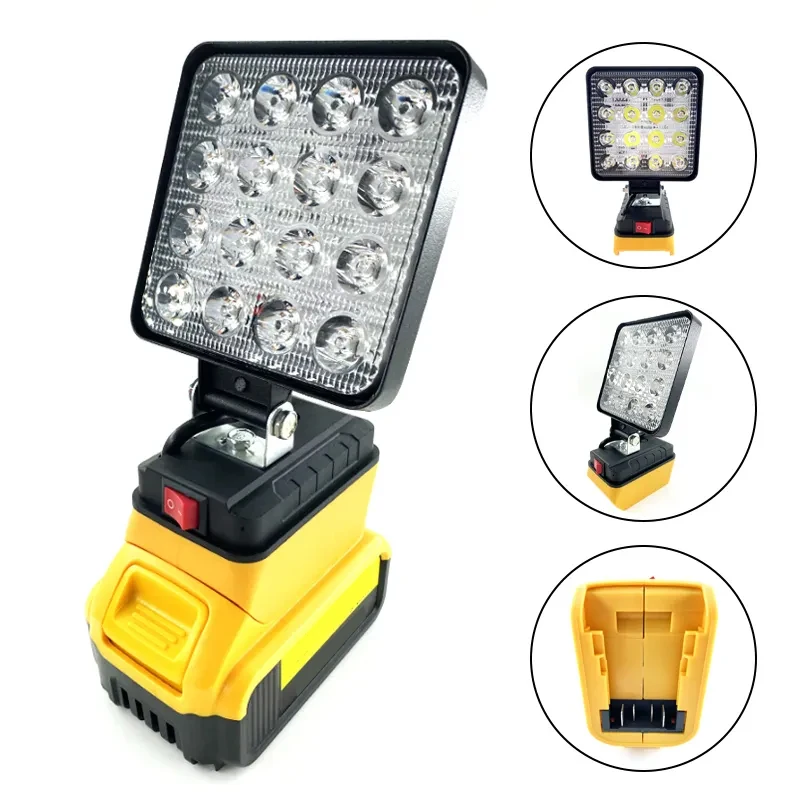 Imagem -04 - Portátil Emergência Lâmpada de Inundação para Camping Led Trabalho Luz Lanterna Li-ion Bateria Makita Dewalt Milwaukee 18v 4