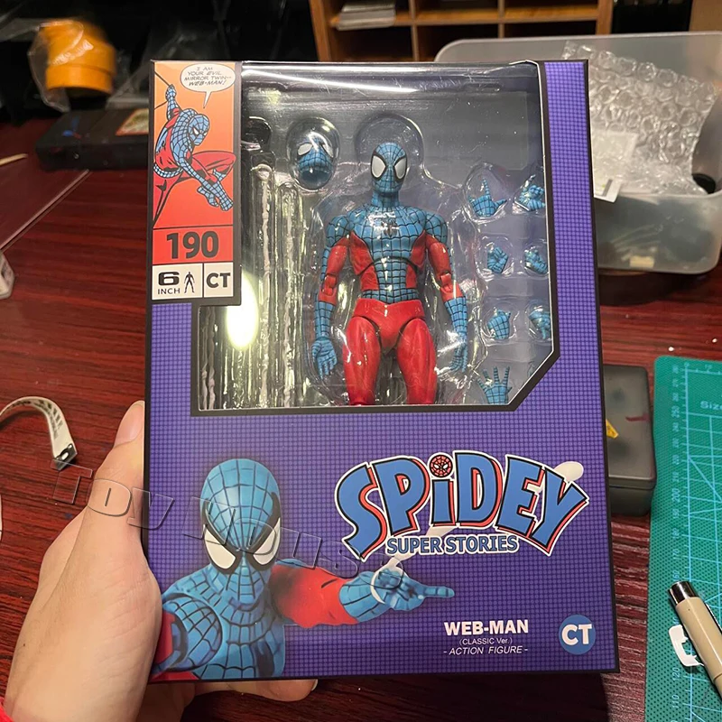 Nueva Figura de Spiderman de Ct Toys, Mafex 190, Web Man, Shf 185, Spider Miles Morales 2099, Figura de Acción de Anime de Spider-Man, Modelo de Juguete de Regalo