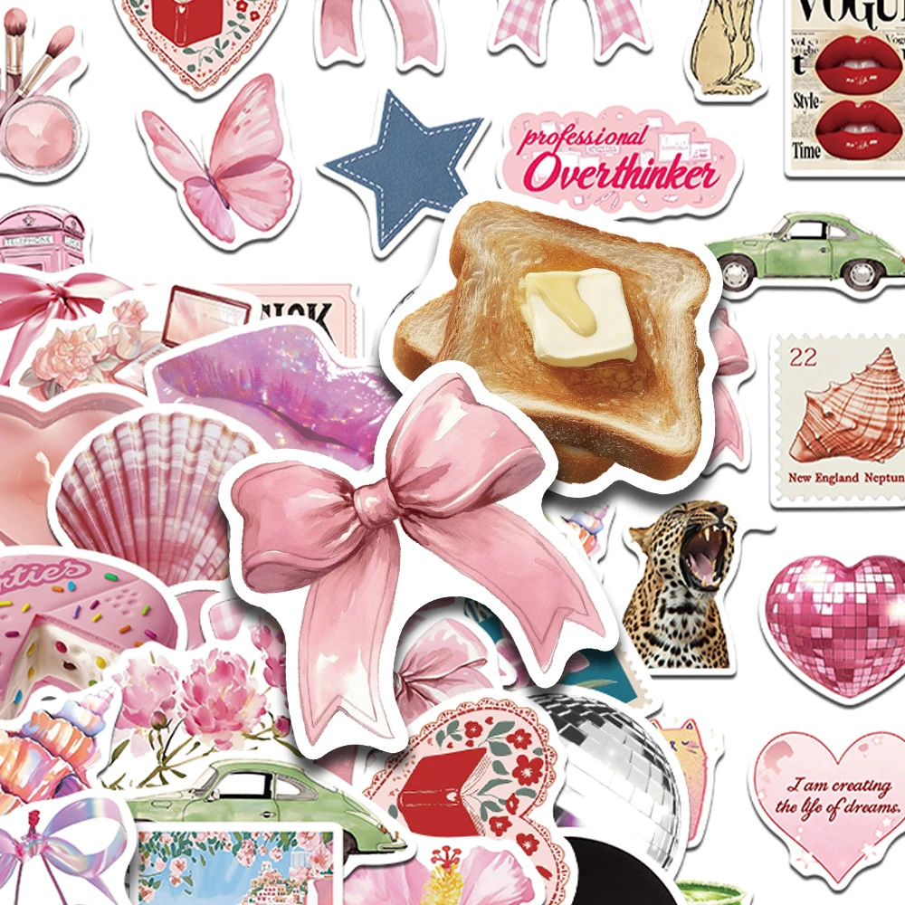 50 قطعة كائنات الوردي ملصقات الشارات للهاتف المحمول سجل القصاصات سكيت خوذة Graffiti بها بنفسك الكتابة على الجدران ملصقات الجمالية الهدايا الإبداعية