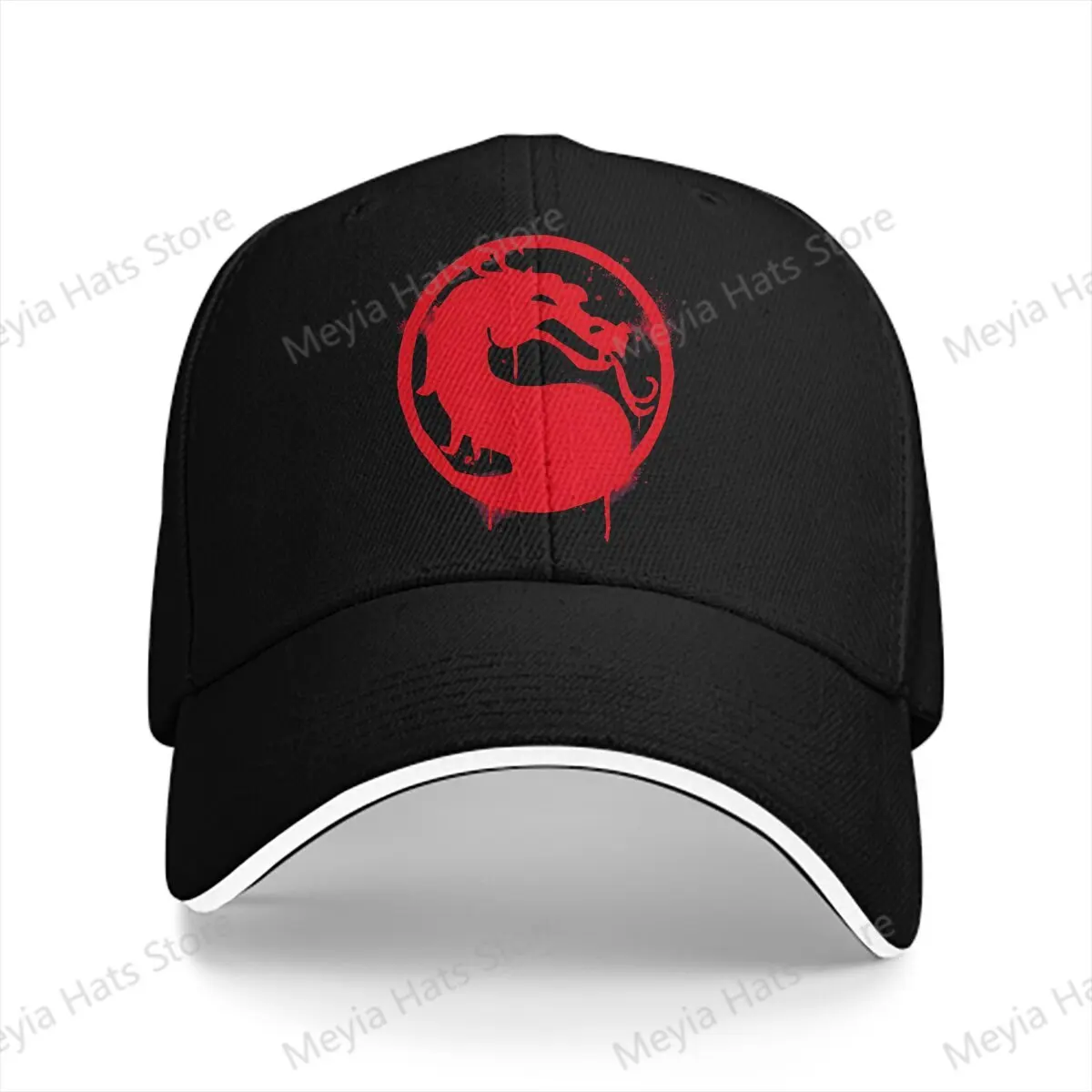 

Splatter Grafitti Emblem Mortal Kombat Anime Baseball Cap Men Hats Women Visor Windproof Snapback Caps