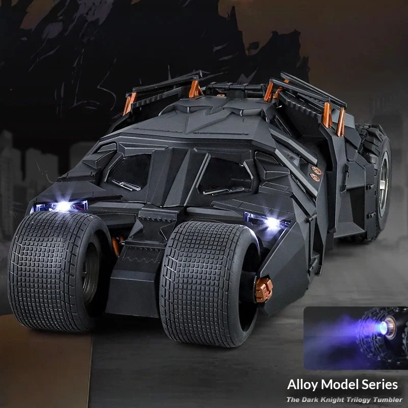 Bestseller Bold Hardcore Exquisite 1:18 Dark Knight Tumbler Diecast Alloy Car Toy Model Sound Light Spray Collectible Decor Gift