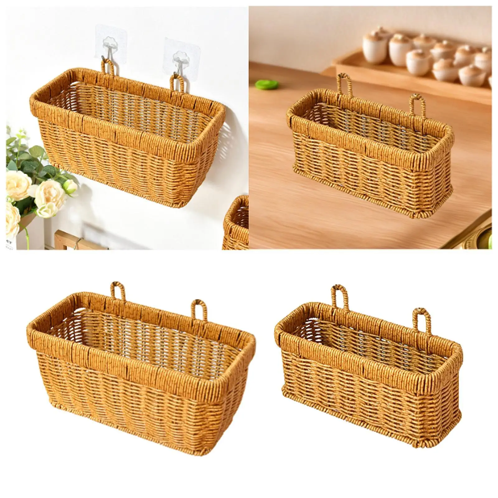 Cesta de almacenamiento decorativa multifuncional con asa, cesta colgante de pared para cebolla, jengibre, ajo, hogar, frutas, sala de estar