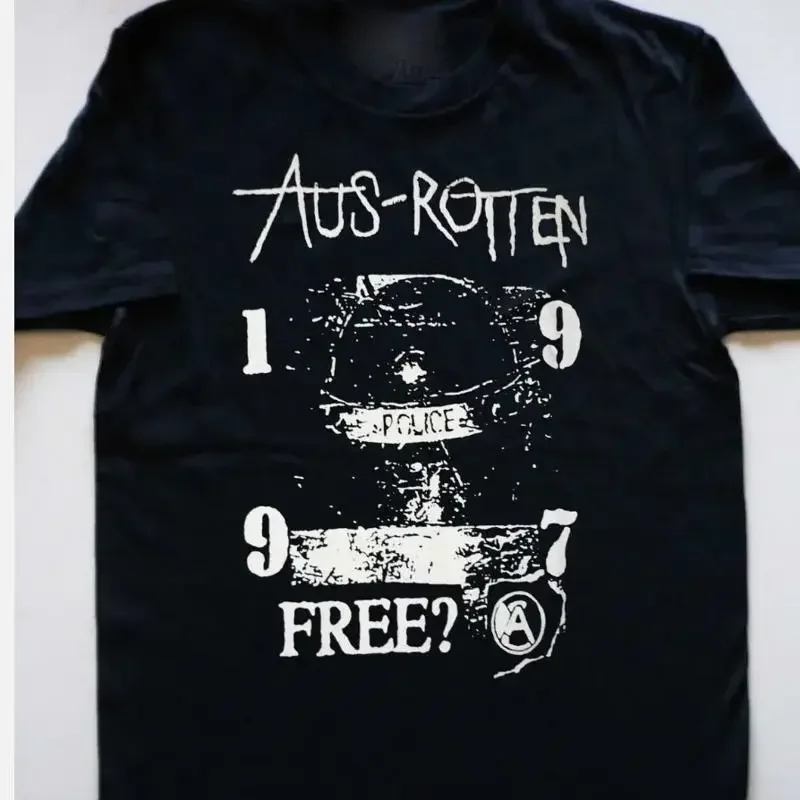 Vtg Aus Rotten Heavy Cotton Black Classic T Shirt