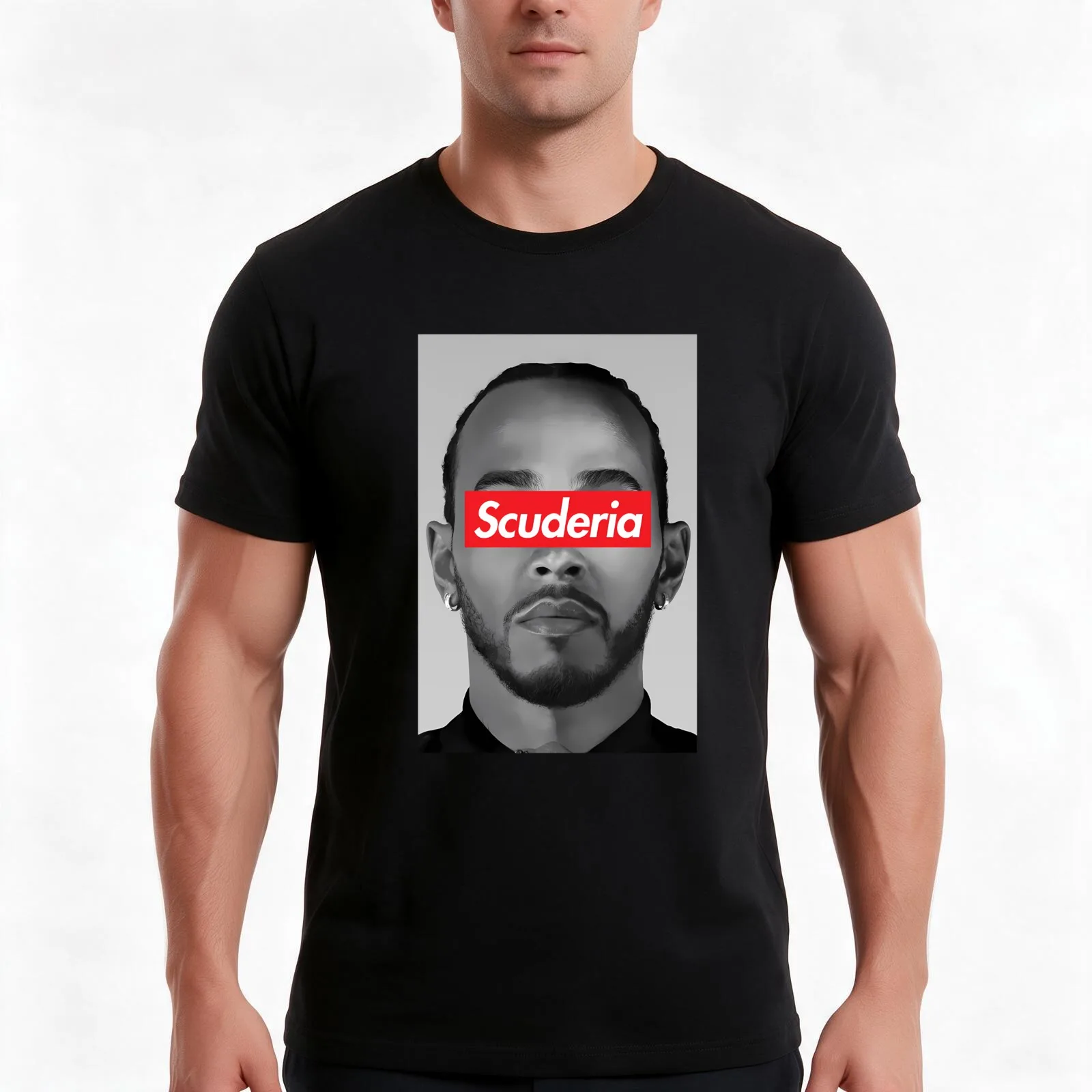 Sir Lewis Scuderia Hamilton (Photo) T-Shirt, Summer Casual Cotton Tee, Oversized Streetwear Tops, Vintage Graphic Print
