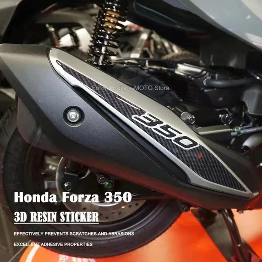 For Honda Forza 350 2022-23 3D Resin Sticker Muffler Protection