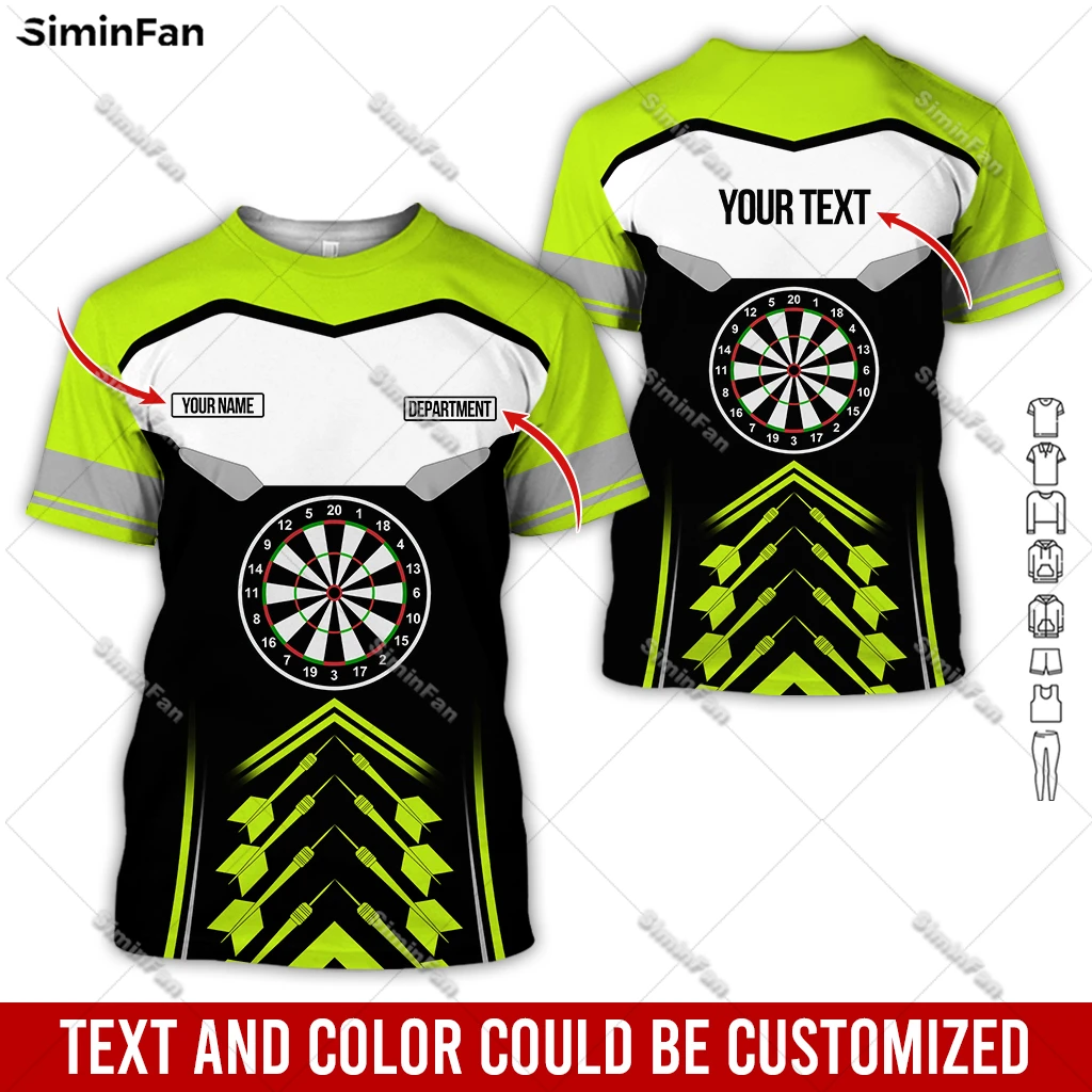 Personalized Name Dart Board Colorful T-shirt 3D All Over Printed Mens Tshirt Male Summer Round Neck Tee Unisex Shirt Female Top